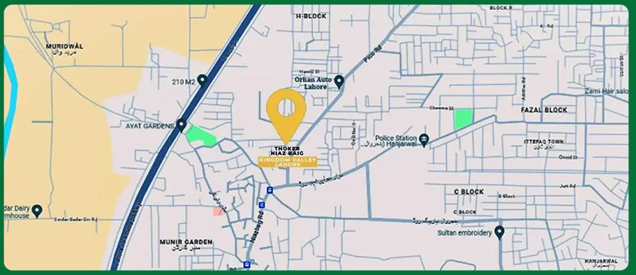 Kingdom Valley Lahore location map